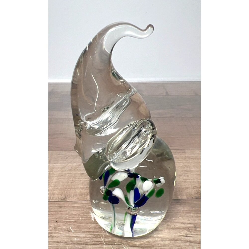 Hand Blown Glass Elephant Figurine With Intricate Millefiori Detailing